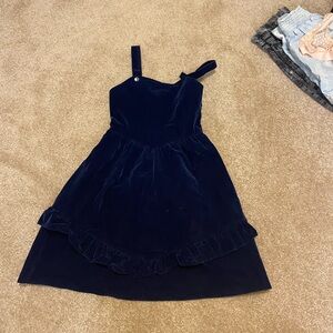 Navy blue velvet dress